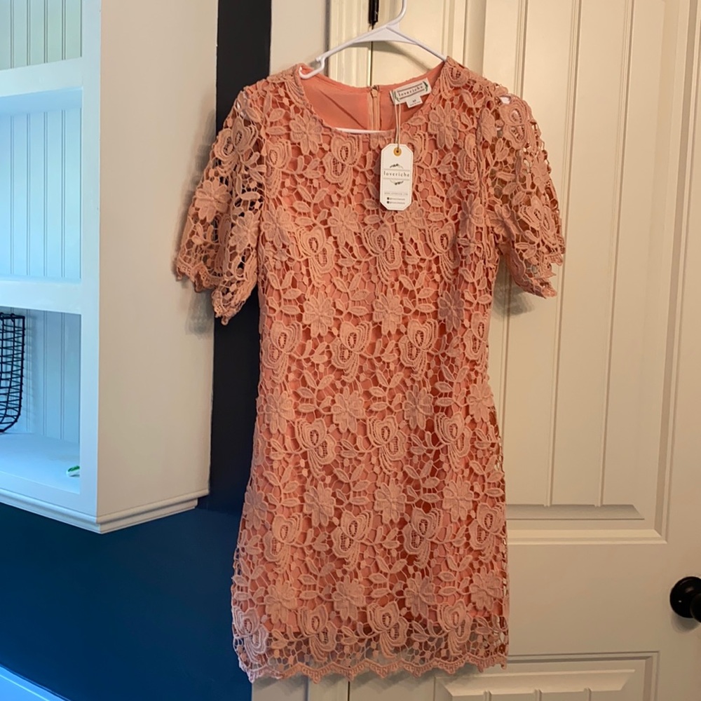 Pink lace dress